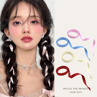 Dây ruy băng buộc tết tóc cột tóc nữ Hàn Quốc dễ thương iLita phụ kiện buộc tóc đẹp nhiều màu xanh, đỏ, vàng, trắng