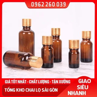 Lọ Đựng Tinh Dầu 50ML/100ML Thủy Tinh Nắp Vàng 2 Vạch Nhỏ Giọt  Đựng Serum, Tinh Chất, Mỹ Phẩm Du Lịch