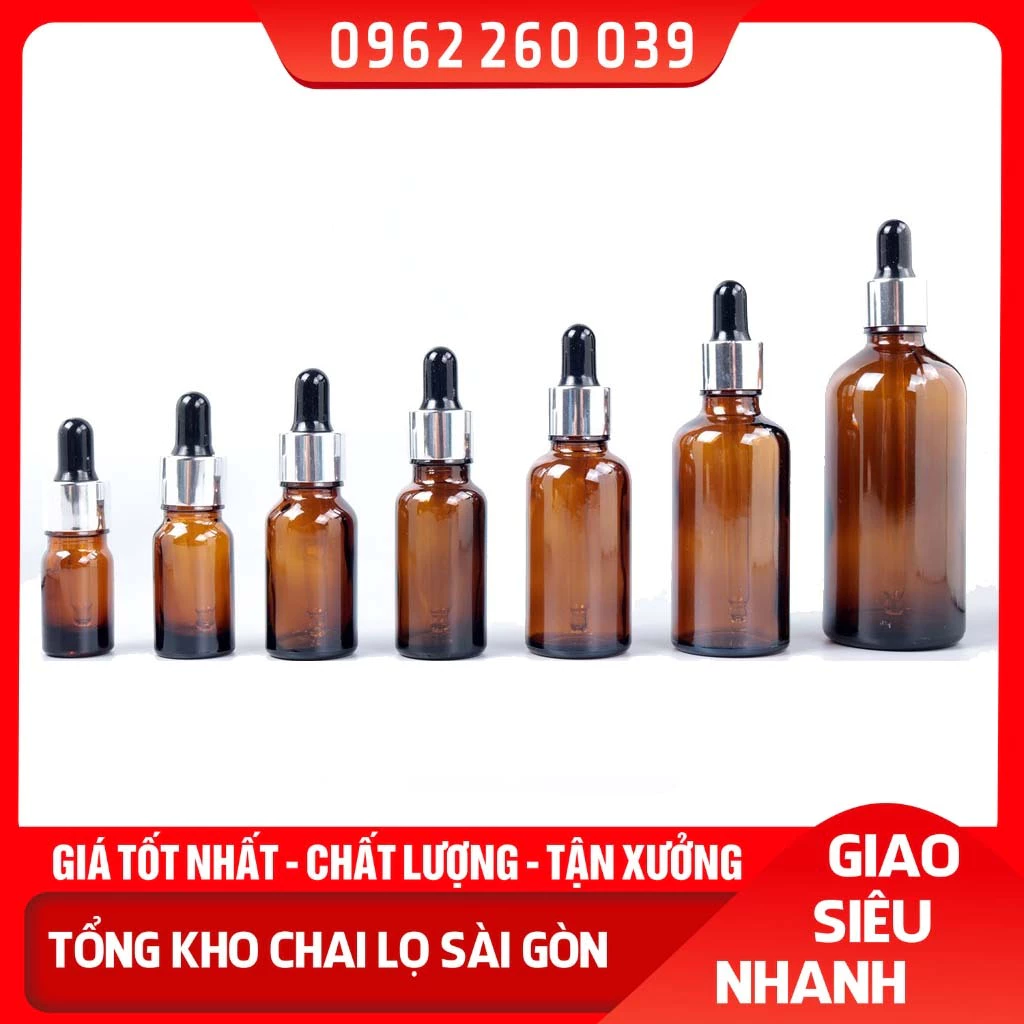 Lọ Chiết Serum Bóp Giọt Khoen Bạc 50ML/100ML