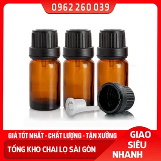 Lọ Đựng Tinh Dầu 15ml - 20ml Thủy Tinh Nắp Đen Nhỏ Giọt