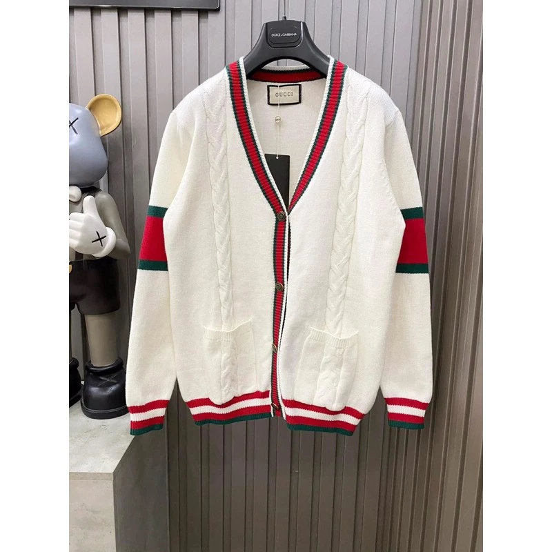 ⚜️[Cao cấp - Loại 1] Áo Len Cardigan Guc ci Gc Phối Viền Màu Tinh Tế - Áo Cardigan Sơn Tùng Nam Nữ Hottrend