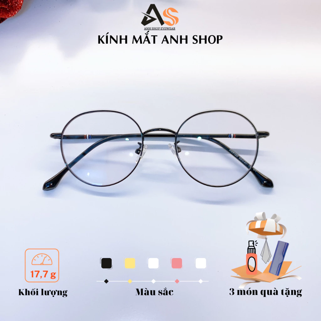 Kính tròn mắt nhỏ nam nữ chất liệu kim loại thời trang  5281 - 29120A