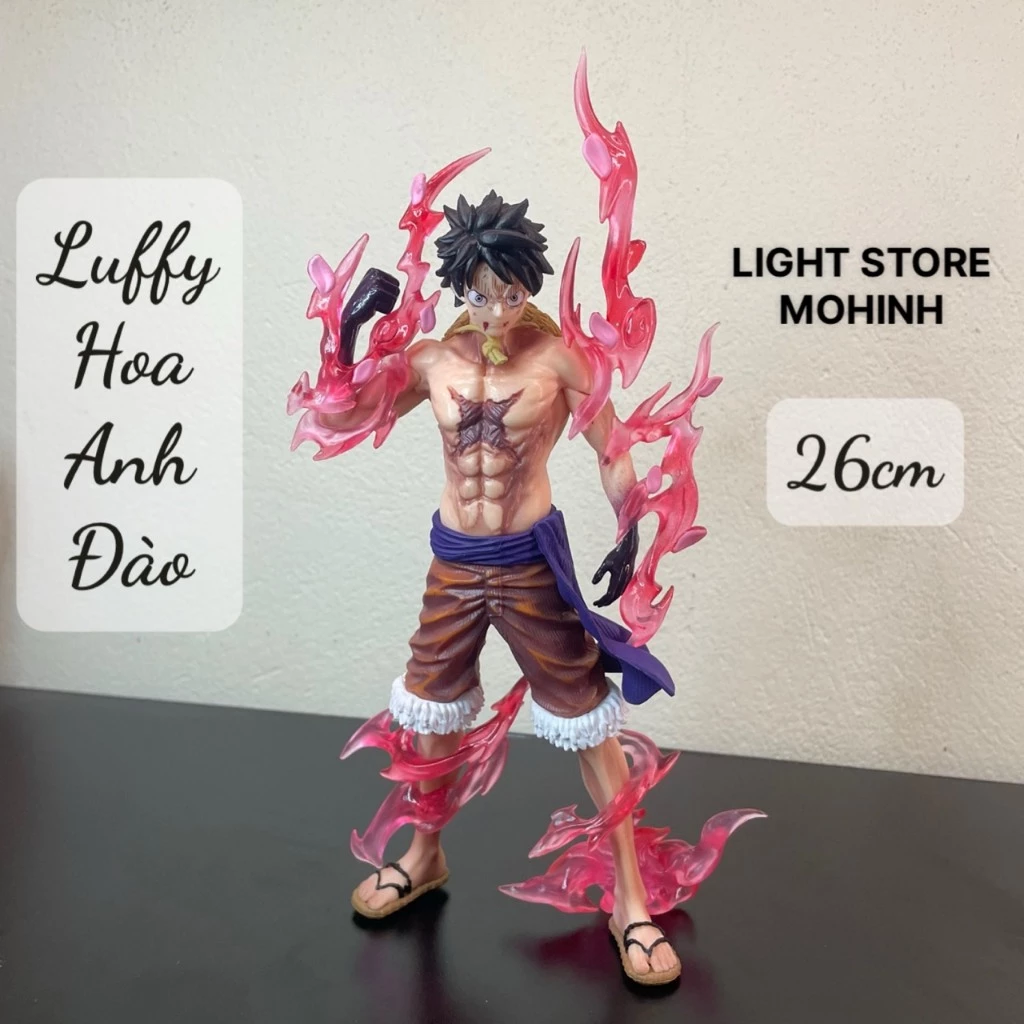 [26CM] MÔ HÌNH NHÂN VẬT LUFFY HOA ANH ĐÀO HIỆU ỨNG HAKI ANIME ONE PIECE, SƯU TẦM TRANG TRÍ DECOR, BỘ QUÀ TẶNG