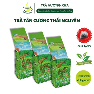 Chè Tân Cương Thái Nguyên gói 200gram loại đặc biệt ngon Trà xanh Thái Nguyên móc câu tặng túi lọc Trà Hương Xưa HX04