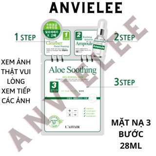 [Gốc 90K Date 10.2024] Mặt Nạ Làm Dịu Da 3 Bước Từ Lô Hội Rainbow L'affair Aloe Soothing Skin Renewal Mask [THANH LÝ]