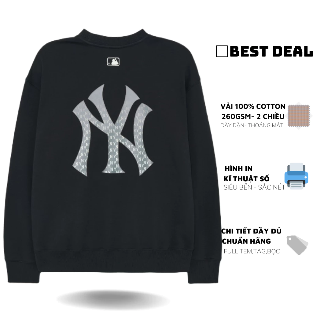 Áo sweater MLB Gradation thêu logo nam nữ cao cấp Áo sweater MLB in hình nam nữ mới nhất