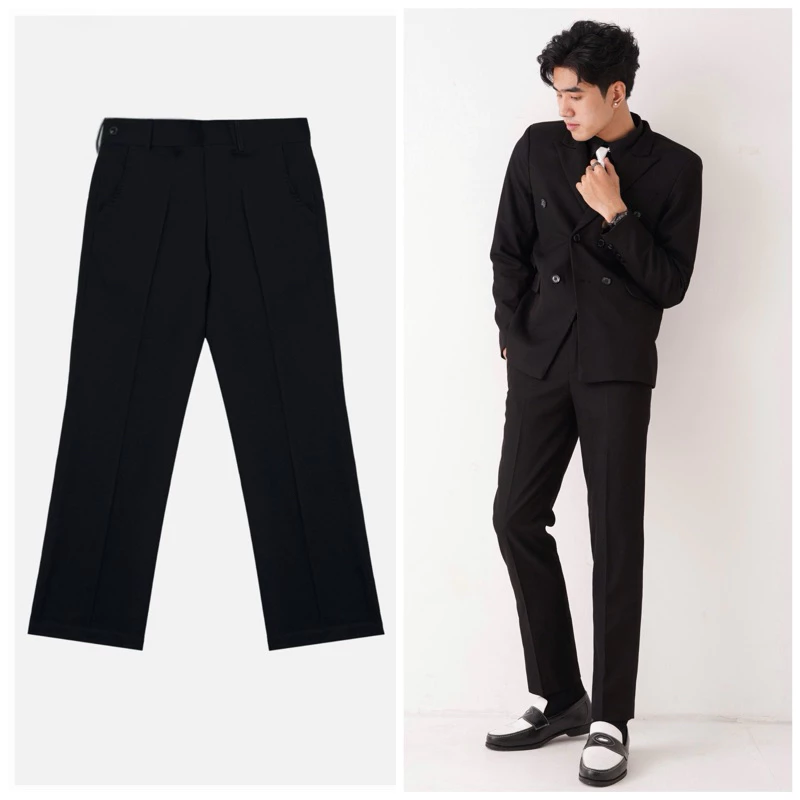 Quần Ống Suông Wanes Straight Trousers In Black