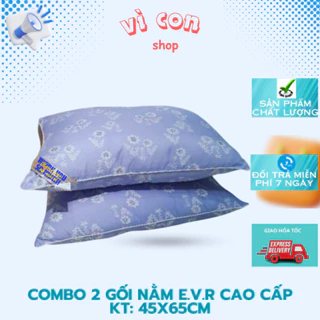 Combo 2 Ruột Gối Nằm Gòn Ép Hơi Hoa Nhí Cao Cấp KT 45x65cm -Gối Nằm Gòn Cao Cấp EVR