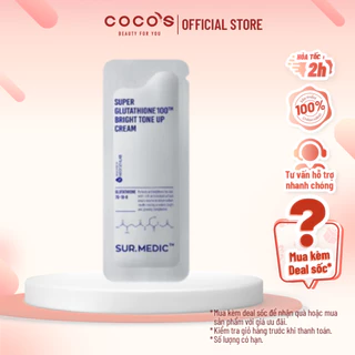 [SAMPLE] Kem Nâng Tông Trắng Da Sur.Medic+ Super Glutathione 100 Bright Tone Up Cream 1ml