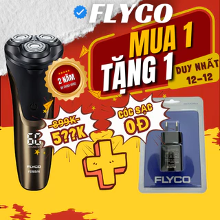 Máy Cạo Râu Flyco 3 Lưỡi Kép Thân Máy Kháng Nước Sạc Nhanh 1 Giờ FS198VN - Hàng Chính Hãng