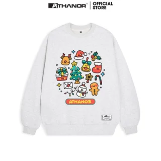 Áo Sweater ATHANOR Local Brand Dáng Rộng Nỉ Bông Unisex Nam Nữ Mẫu Noel 2