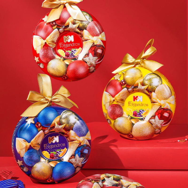 Kẹo sữa hoa quả hộp thiếc tròn có Nơ 🎁 forgandros