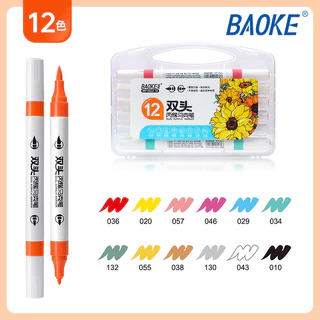 Bút Vẽ Acrylic Màu Acrylic Baoke Mp2922 đầu lông thư pháp 2 đầu, vẽ lên mọi chất liệu  Gốm Sứ / Kính / Vải Canvas / Gỗ