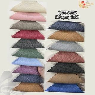 Vải lụa Cotton silk Phượng Thúy may đầm váy sơmi quần tây, chuyên thời trang nam nữ giãn nhẹ, lụa trơn khổ 1m50