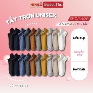 Combo Set 10 đôi vớ tất trơn unisex nhiều màu MINISO STORE vải cotton mềm mại thoáng mát