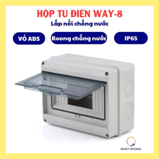 Hộp điện, tủ điện nhựa ABS Way-8 lắp nổi chống nước