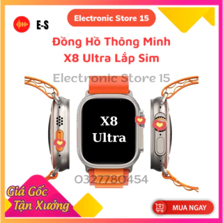 Đồng Hồ Thông Minh X8 Ultra 49mm Bản Có Camera, Đồng Hồ Lắp Sim 4G Nghe Gọi 2 Chiều Độc Lập, Pin Khỏe 3 Ngày. BH 12T