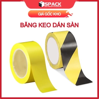 (Combo 6 cuộn) Băng keo dán nền 4.8cm x 33m, màu vàng, vàng đen, băng keo dán sàn - Spack Store