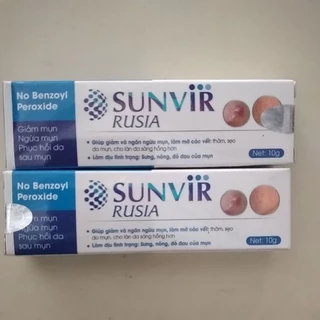 SUNVIR RUSIA gel bôi hỗ trợ giảm và ngừa mụn, phục hồi da sau mụn (Tube 10g)