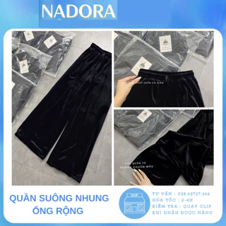 QUẦN SUÔNG NHUNG ĐEN ỐNG RỘNG