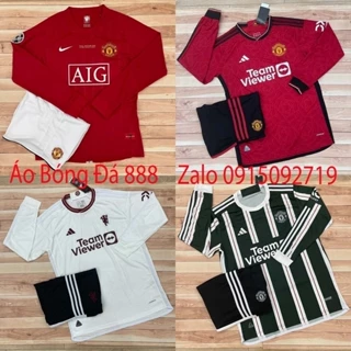 Bộ Quần Áo Bóng Đá CLB Manchester United 2023 - Mẫu Dài Tay - Vải Polyester Gai Thái