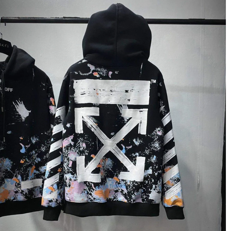 Áo Hodie Off White Vảy Sơn Chất Liệu Nỉ Bông Dày Dặn Form Dáng Unisex áo mớ nharaart 2024 mặc cực đẹp cực hot