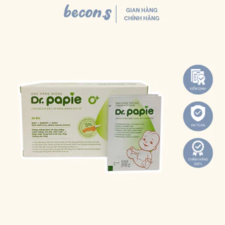 Gạc Rơ Lưỡi DR PAPIE (Hộp 30 Gói) Thảo Dược Vệ Sinh Răng Miệng Cho Bé becon.s