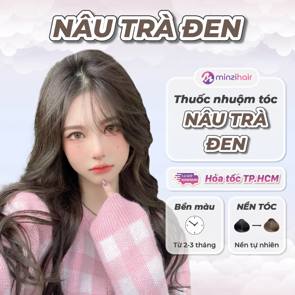 Thuốc Nhuộm Tóc Nâu Trà Đen - Nâu Mocha - Lên Từ Nền Đen Không Cần Tẩy - Minzihair, Minzihair HCM