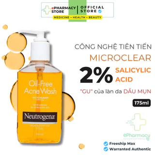 Sữa Rửa Mặt Neutrogena Oil-Free Acne Wash dành cho da dầu mụn 175mL