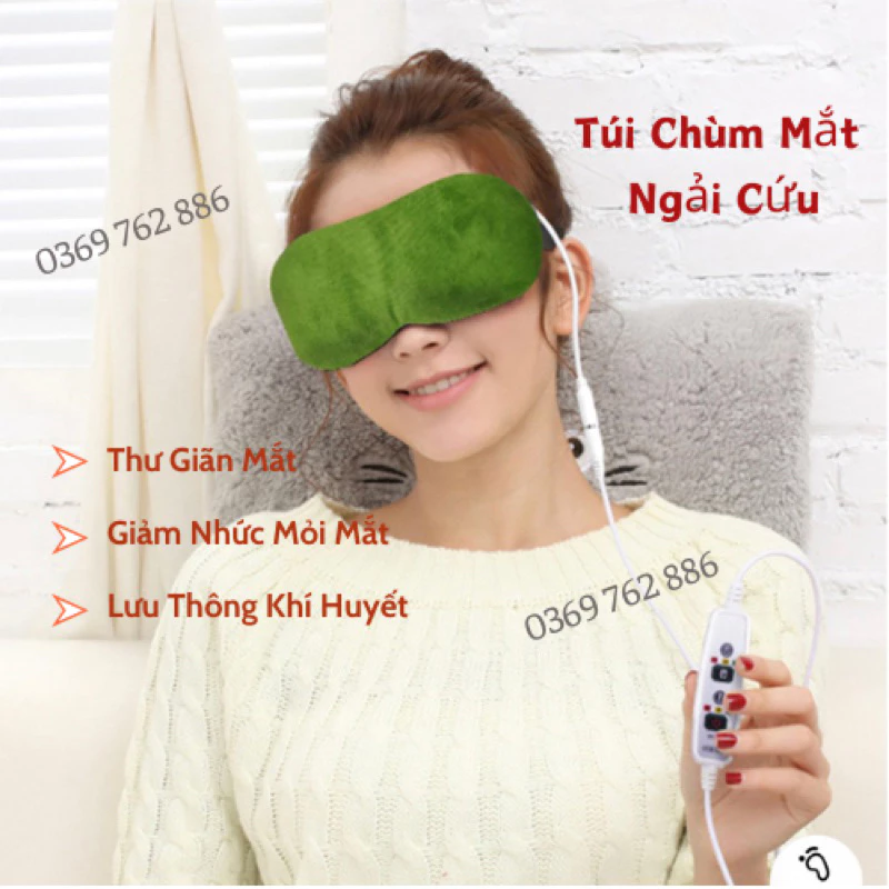 Túi Chườm Mắt Ngải Cứu - Túi Chườm Mắt Thảo Dược Giảm Nhức Mỏi Mắt Giúp Ngủ Ngon