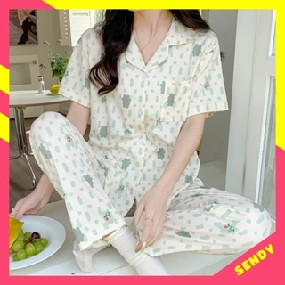 Bộ mặc nhà, đồ bộ nữ pijama vải cotton ngắn tay quần dài nhiều màu mẫu mới 2024 CDCP01