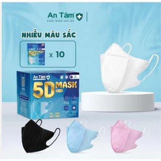 Thùng 100 cái - Khẩu trang y tế 5D 3 lớp Vải Không Dệt & Giấy Kháng Khuẩn Chính Hãng AN TÂM