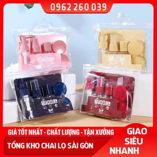 Bộ chiết mỹ phẩm dầu gội 6 món gọn gàng chắc chắn siêu xinh