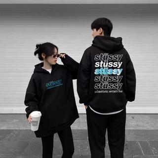 Áo Hoodie Stussy Chữ Xanh 5 Hàng Cực Chất Unisex Chữ Xanh Form Rộng Chất Vải Nỉ Bông Mềm Mịn Co Giãn Thoáng Mát