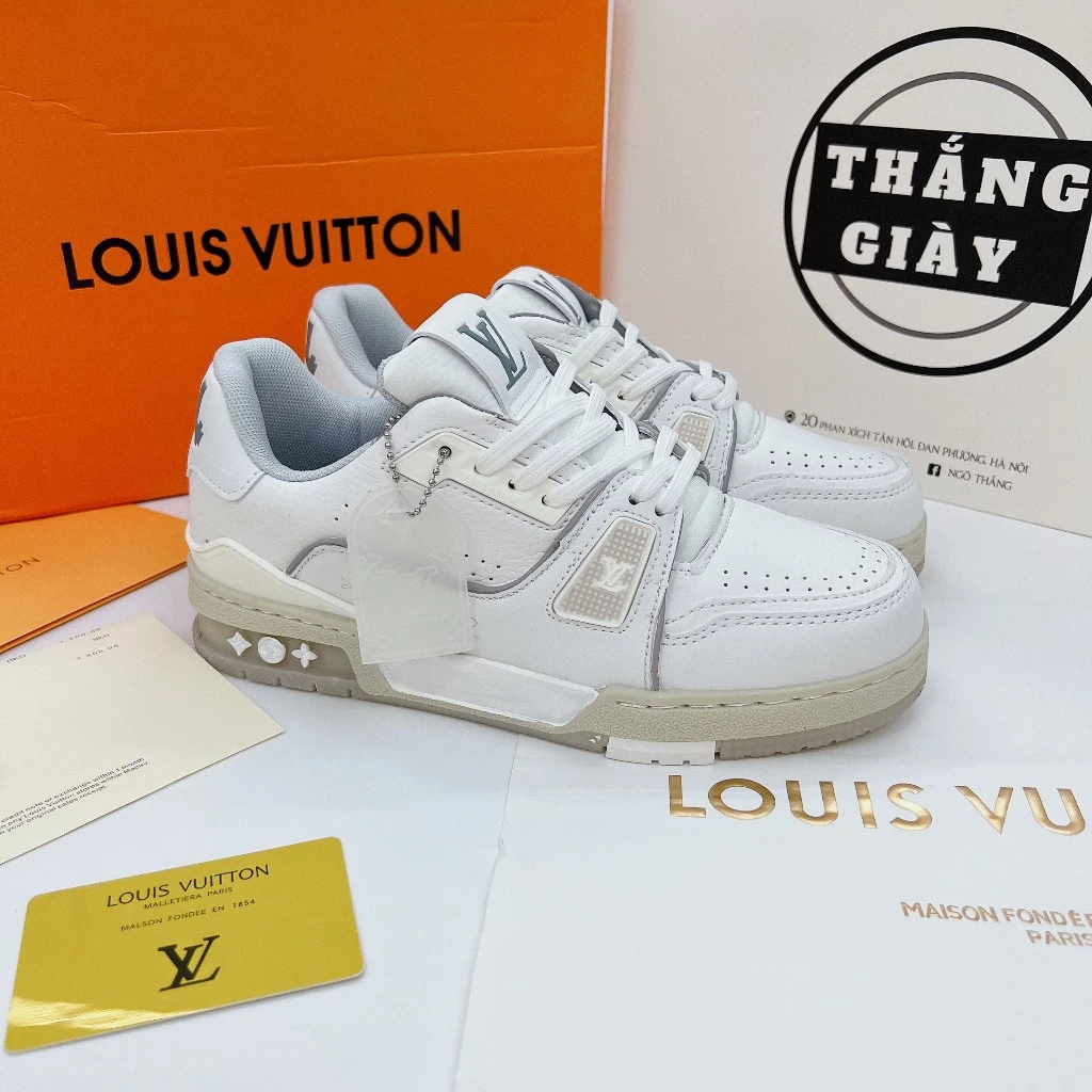 Giày Thể Thao Nam Ngô Thắng LV Trainer 54 Trắng Kem