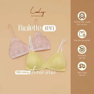 Áo ngực, Bralette LAMLUY thiết kế phối ren, mút mỏng không gọng 1ACB1