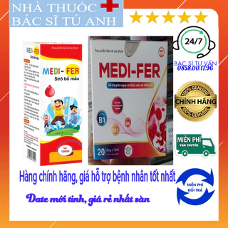 Siro MEDI FER Bổ máu bổ sung sắt cho trẻ em và người lớn có nguy cơ thiếu máu do thiếu sắt - Chai 100ml