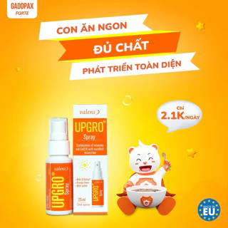 Upgro Spray Dạng Xịt - Bổ Sung Vitamin tổng hợp, Hỗ Trợ Tăng Sức Đề Kháng Cho Bé Chai 25ml Chính hãng