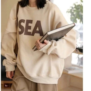 Áo nỉ bo sweater nam nữ tay bom nỉ lót bông