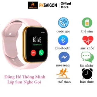 Đồng Hồ Thông Minh Lắp Sim PKSAIGON Viền Thép Nghe Gọi 2 Chiều Trực Tiếp, Nhận Tin Nhắn , Thay Hình Nền Thế Hệ Thứ 8