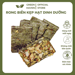 Rong biển kẹp hạt dinh dưỡng, thanh rong biển gạo lứt ăn kiêng, không đường hỗ trợ giảm cân, healthy 100% Organic Green