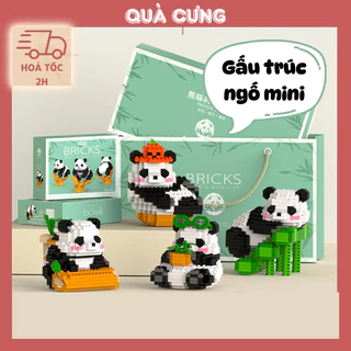 [HOẢ TỐC] Quà tặng mô hình lắp ráp gấu trúc ngố mini tặng sinh nhật, tặng người yêu