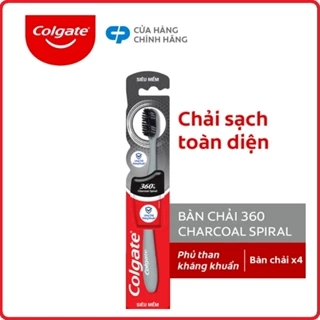 Bàn chải Colgate 360 kháng khuẩn Charcoal Spiral lông chải xoắn kép