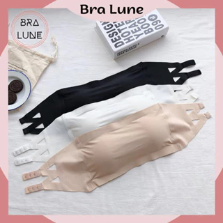 Set 3 Áo bra nữ thun lạnh mút mỏng có thể tháo rời BRALUNE, áo ngực nữ quây ngang ôm sát tôn vòng 1 mã 610 Top