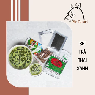 Set trà thái xanh đủ nguyên liệu có trân châu tự pha tại nhà thơm ngon đảm bảo vệ sinh