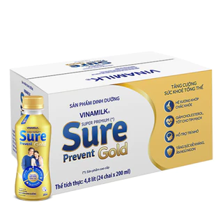 Thùng 24 chai sữa bột pha sẵn sure prevent gold PET 200ml date mới