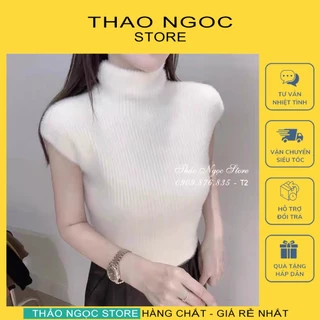 Áo len lông cổ lọ tay hến, áo len cổ cao sát nách hàng nhập! (hàng có sẵn, hình thật) THẢO NGỌC STORE