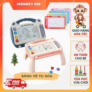 Bảng vẽ tự xóa cho bé thông minh có chân bàn, bảng từ tính tập viết, tập vẽ cho bé