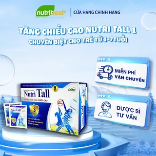 Tăng Chiều Cao Nutri Tall 1 chuyên biệt cho trẻ 1 - 7 tuổi - Bổ sung Canxi Hữu Cơ D3 K2 Kẽm Lysin tăng chiều cao cho bé