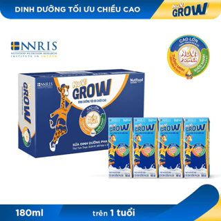 Thùng 48 hộp sữa pha sẵn Nuvi Grow 180ml của NutiFood cho trẻ trên 1 tuổi